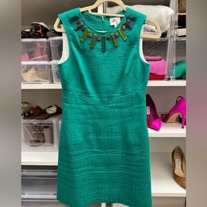 Milly Teal Textured Mini Dress